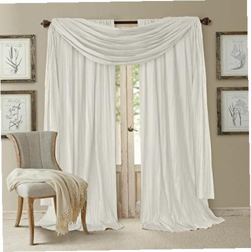 Elrene Home Fashions Elegance Window Curtain Drape Set (2) Color Blanco