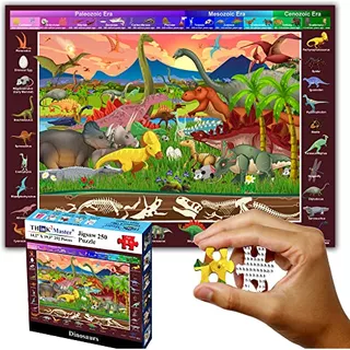 Colorful Dinosaurs 250 Pieces Jigsaw Puzzle Fun Educati...