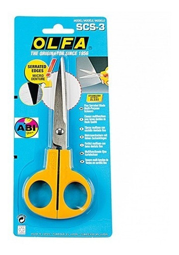 Tijera Olfa Cuchilla Dentada Fina Modelo Scs-3.(16 Cm)