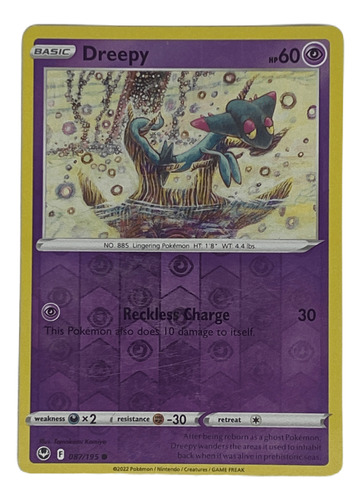 Dreepy Foil Carta Pokémon Original Tcg Inglés 087/195