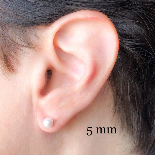 Imagen 5 de 9 de Aros Perla Rosca Y Tuerca 11 Mm Plata 925 (ma11)