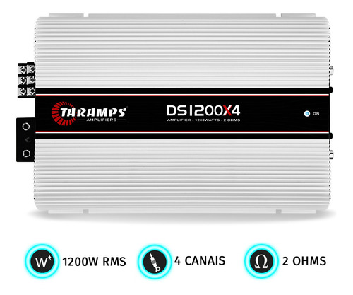 Módulo Amplificador Taramps Ds1200 X4 Canais Rca Ds-1200 Rms