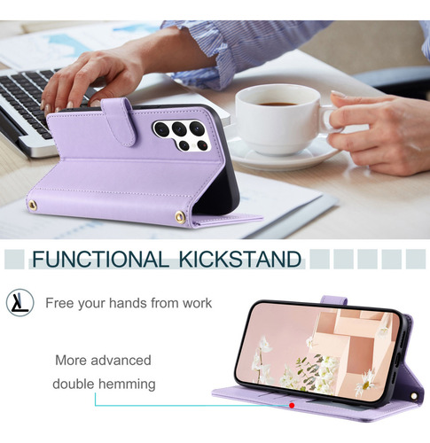 Funda Protectora De Piel Abatible Para Xiaomi 14t 5g/14t Pro 5g/poco M7 Pro 5g, Funda Protectora De Piel Con Correa De H