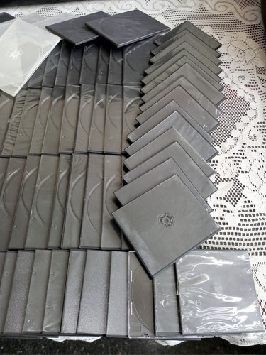 Estuches,porta Dvd,cd,blue Ray-negros-transparentes(160und). (Usado)