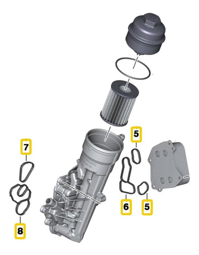 Imagen 4 de 4 de Empaques Ligas (5) Enfriador Base Bmw 116i 118i 120i N13 12+