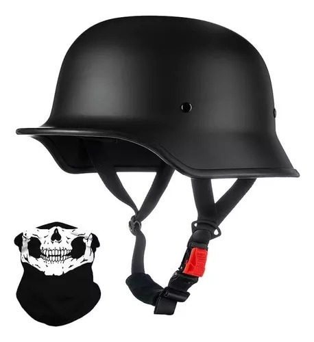 2023 Casco Motocicleta Estilo Alemán Medio Casco Calavera