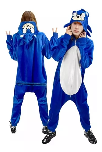 Pijama Infantil Macacão Kigurumi Fantasia Sonic Parmalat Cur