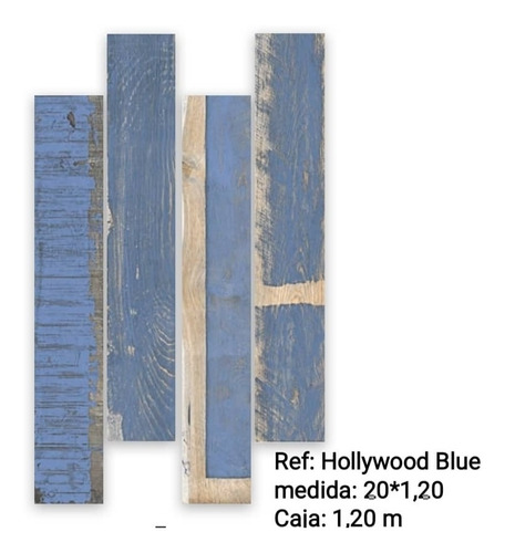 Ai Porcelanato Tipo Madera Azul Hollywood Blue 20x1.20  