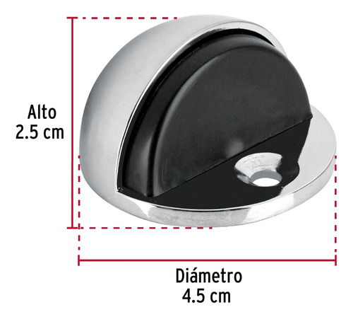 Tope P/puerta Tipo Domo, Acabado Cromo, Hermex