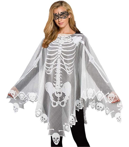 Disfraz De Halloween Traje De Esqueleto Poncho Hallowee...