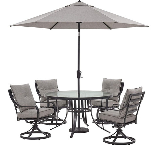 Hanover Lavallette 5-piece Modern Dining Set Con Paraguas | 