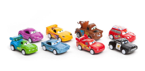 Cars Autos Set De 8 Autitos Pull Back Ditoys Disney Pixar