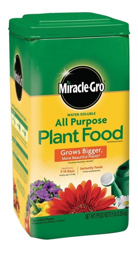 Miracle-gro  Alimento Vegetal De Uso Múltiple Soluble 5 Lbs 