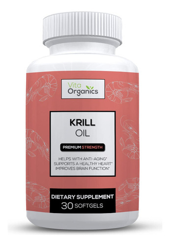 Vita Organics Aceite De Krill De Alta Resistencia - Potente 