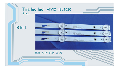 Kit Tiras Leds Compatible Con: Jvc Si43fs (3t 8led) Nuevo.