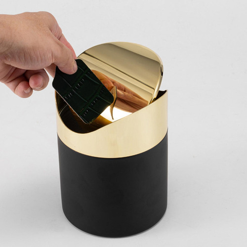 Mini Bote De Basura Con Tapa Abatible, Cubo Para Papel De