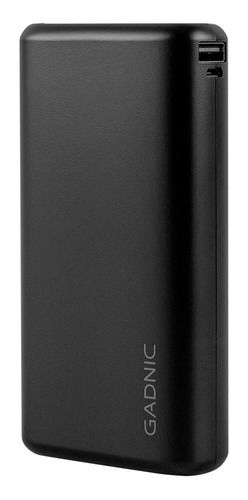 Power Bank Gadnic 25000 Mah 2 Puertos Usb 1 Tipo C Celular Color Negro