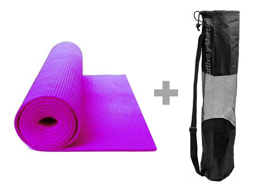 Kit Colchoneta Mat Pilates 4 Mm + Porta Mat Reforzado Cuotas