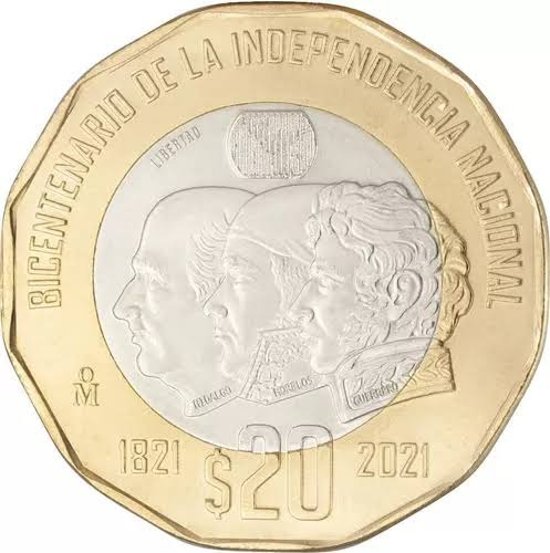 Moneda Conmemorativa $20  Del Bicentenario De La Indepencia
