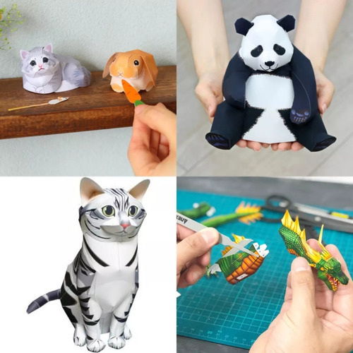 300 Moldes Papercraft Plantillas Animales Patrones Origamis