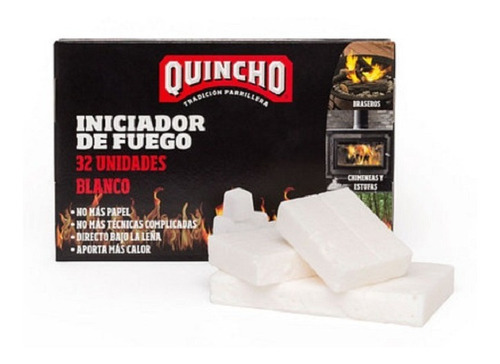 Imagen 3 de 5 de Caja 32 Pastillas De Iniciador De Fuego Quincho