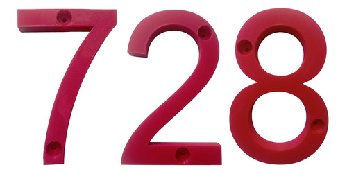 Números 3d Para Oficinas, Mxdru-728, Número 728, 17.7cm Altu