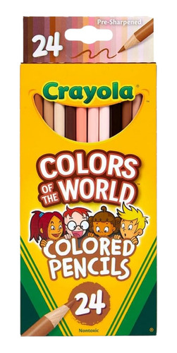 24 Lapices Colores Tonos Piel Crayola Colors Of The World