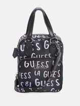 Comprar Crossbody Guess Color Negro, Con Letras En Lila Negro Letras En Lila Negro Y Letras Lila