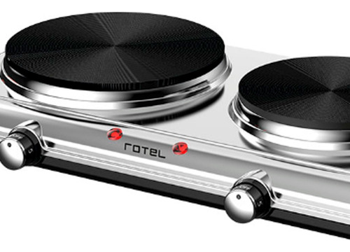 Anafe Portátil De Mesa Eléctrico Rotel 2 Discos 155 + 185 Mm Color Gris