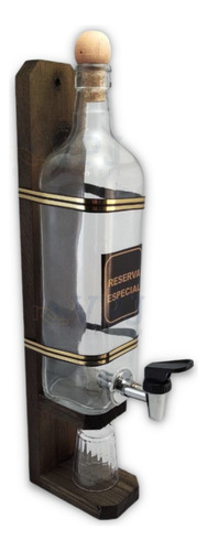 Kit 10 Pingometro Cachaça Parede 1 Litro Base De Madeira 
