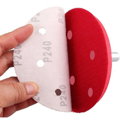 Imagen 8 de 10 de Set 100 Lijas Velcro Con 8 Orificios 125mm 5 Pulgadas / Uss