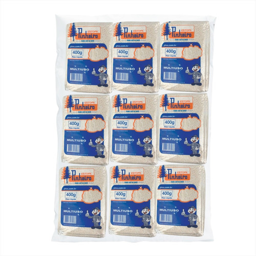 Estopa Pinheiro 100% Algodão 400g - Kit 18 Unidades Cor Branco