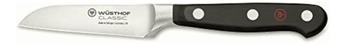 Wusthof Classic Paring Knife, 3-inch Flat Cut, Black