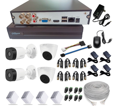 Kit Camara De Seguridad Dahua Dvr 1080 4ch + 4 Cám 1080+acce