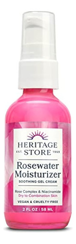 Hidratante Facial De Agua De Rosas De Heritage Store, Crema