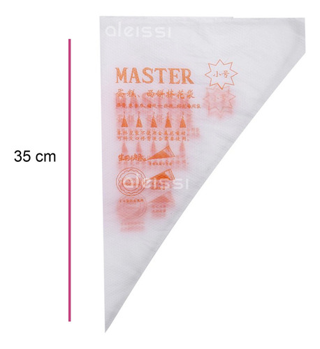 Aleissi 300 Mangas Desechables Pasteleras Reposteria 35cm Color Transparente