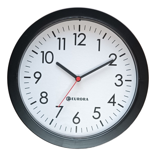 Relógio De Parede Preto 28cm Eurora 6575