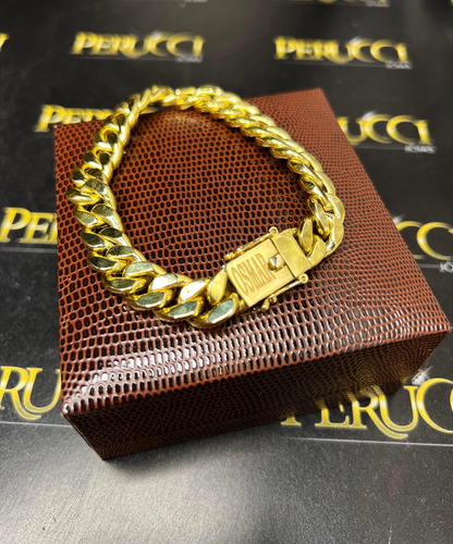 Pulseira Grumet 25 Gramas 12mm Ouro 18k 750 Fecho Nome
