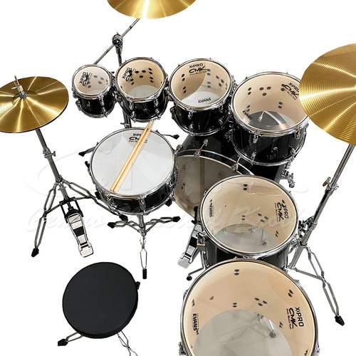 Bateria Completa Bumbo 22 Com 4 Tom + 2 Surdos Acustica Xpro