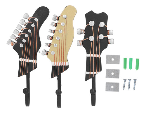 3 Ganchos De Pared Decorativos Con Forma De Guitarra, 25 Kg