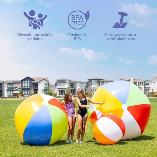 Pelotas De Playa Inflables Gigantes 42'' - Pack De 2 Bolas