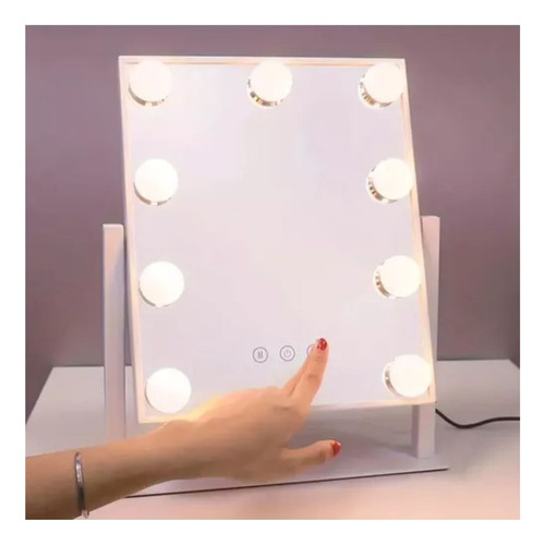 Espejo Tocador Maquillaje Hollywood Mirror 9 Led Usb 3 Modos