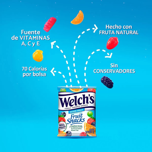 Gomitas Hechas Con Fruta Natural Welchs Caja Con 66 Piezas