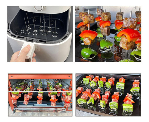 * 2 X 4x10 Uds. Brochetas Para Freidora De Aire, 2 Piezas