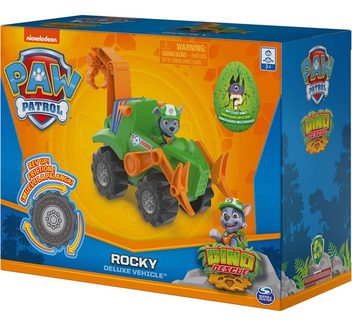 Paw Patrol Rocky Vehiculo Dino Rescue Verde