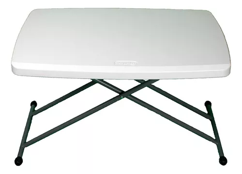 Mesa plegable personal con altura ajustable color blanco