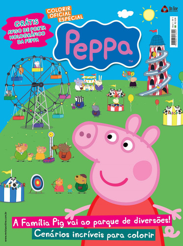 Peppa Pig - Para colorear - Especial oficial: ¡La familia Pig va al parque de atracciones! , de On Line Editora. Editorial IBC - Instituto Brasileiro de Cultura Ltda, tapa blanda en portugués, 2020