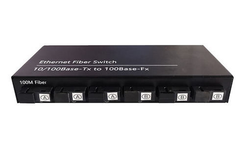 Convertidor Switch De Fibra Óptica Monomodo 6 Puertos 100mb