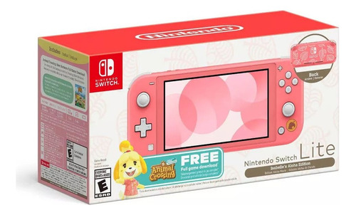 Nintendo Switch Lite Coral Isabelles Aloha (animal Crossing)