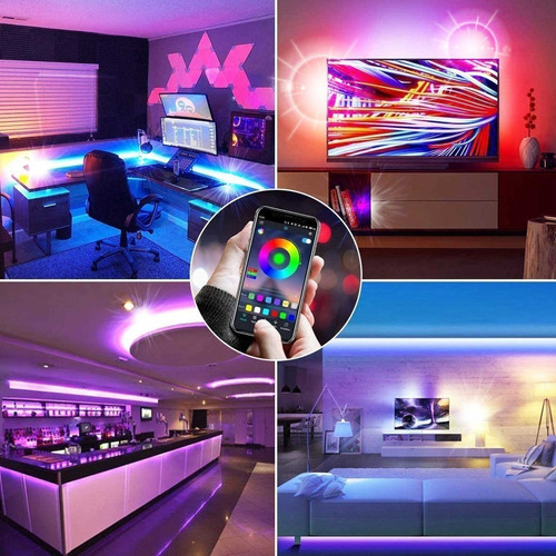 Tira Luz Led Rollo 10 Metros Rgb Eliminador Control